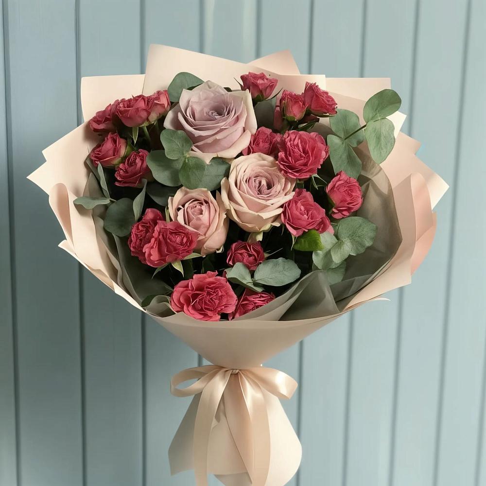 Букет цветов из: Гвоздики и Розы в Старое Шайгово