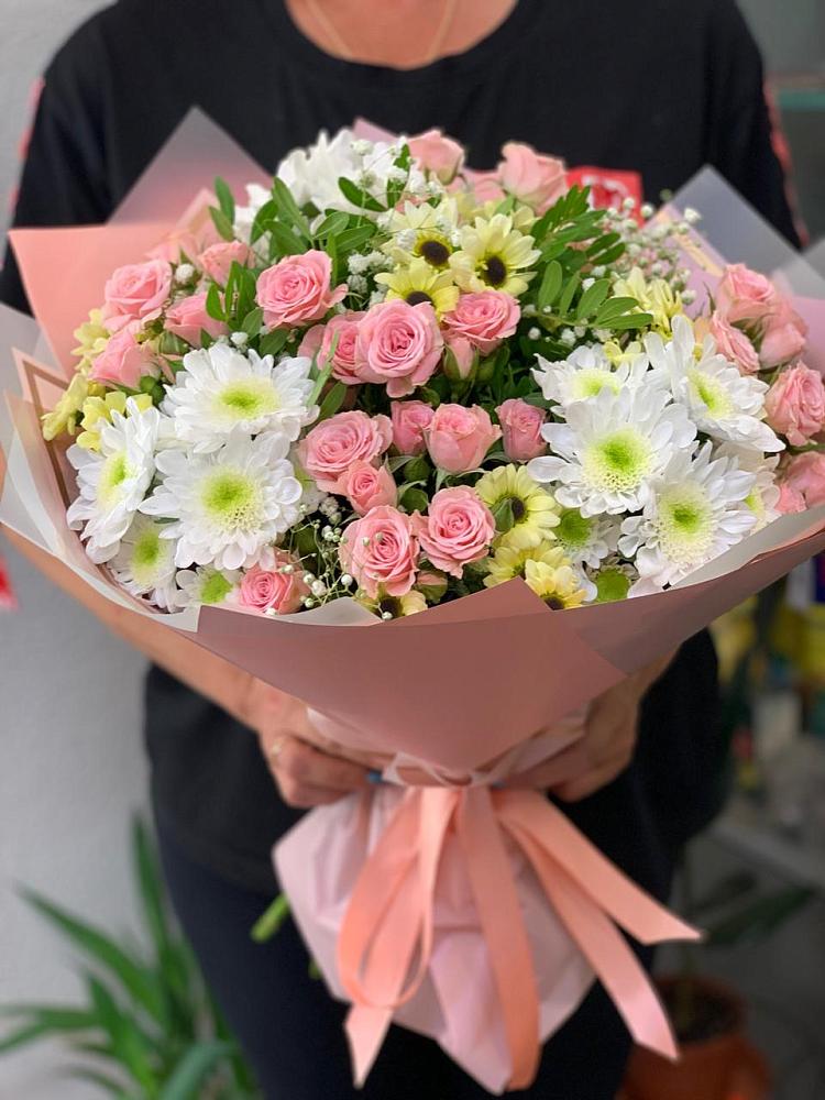 Букет цветов из: Розы и Хризантемы в Старое Шайгово