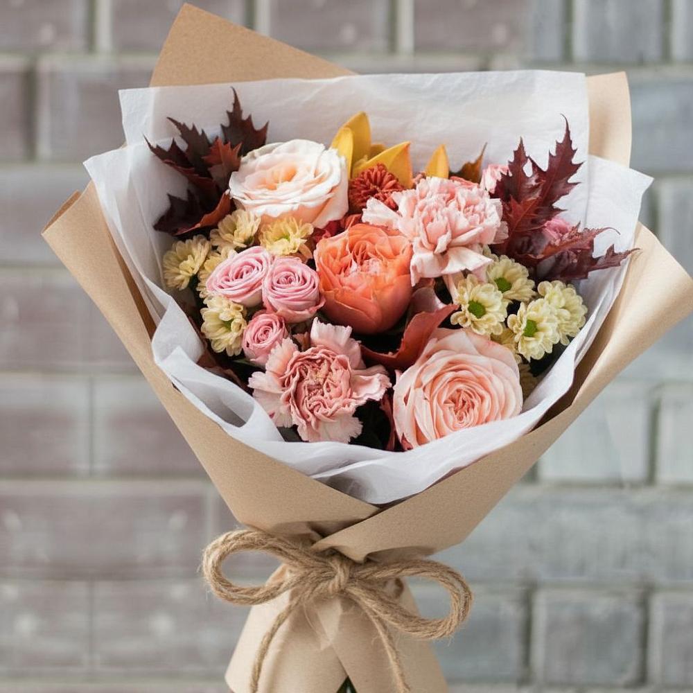 Букет цветов из: Гвоздики, Хризантемы и Розы в Старое Шайгово