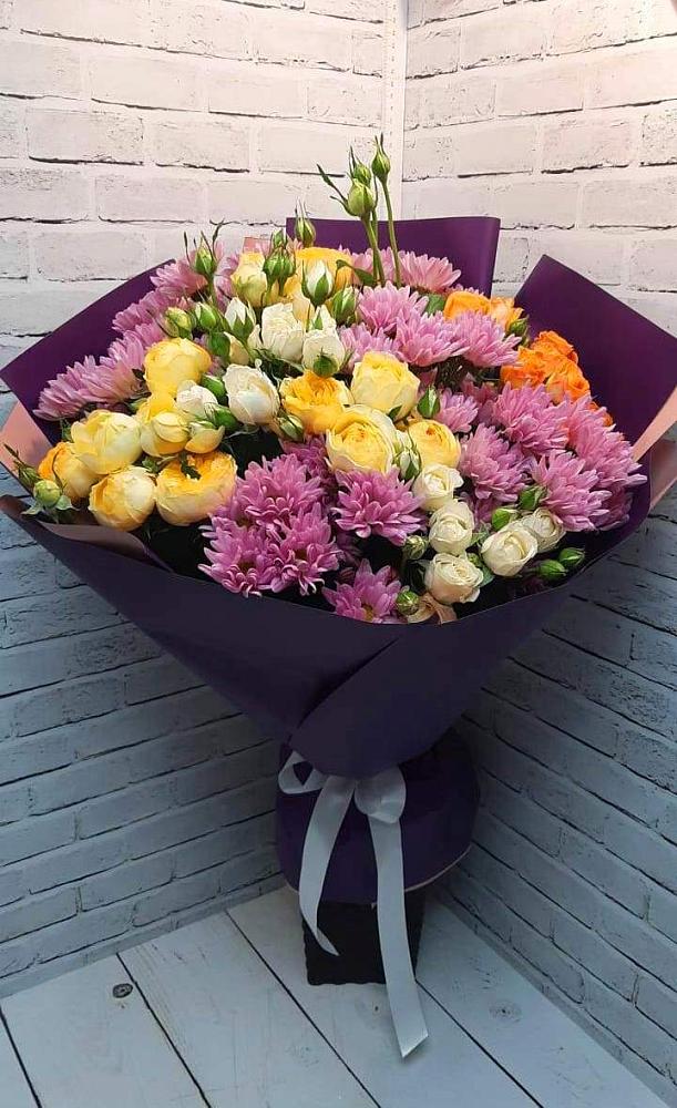 Букет цветов из: Хризантемы и Розы в Старое Шайгово