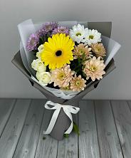Букет цветов из:  Розы, Герберы и Хризантемы в Старое Шайгово