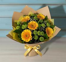 Букет цветов из:  Герберы и Хризантемы в Старое Шайгово