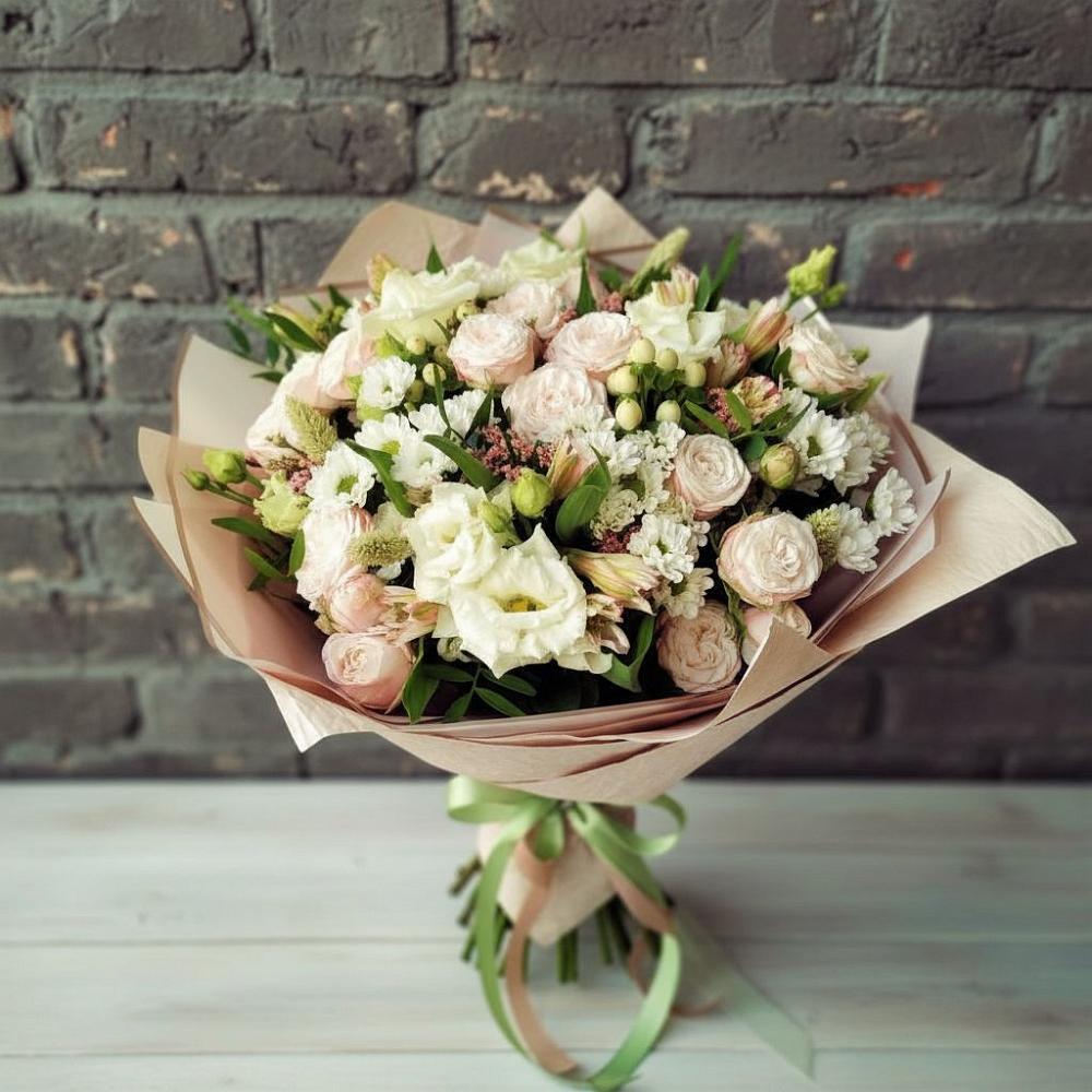 Букет цветов из: Альстромерии, Розы и Хризантемы в Старое Шайгово
