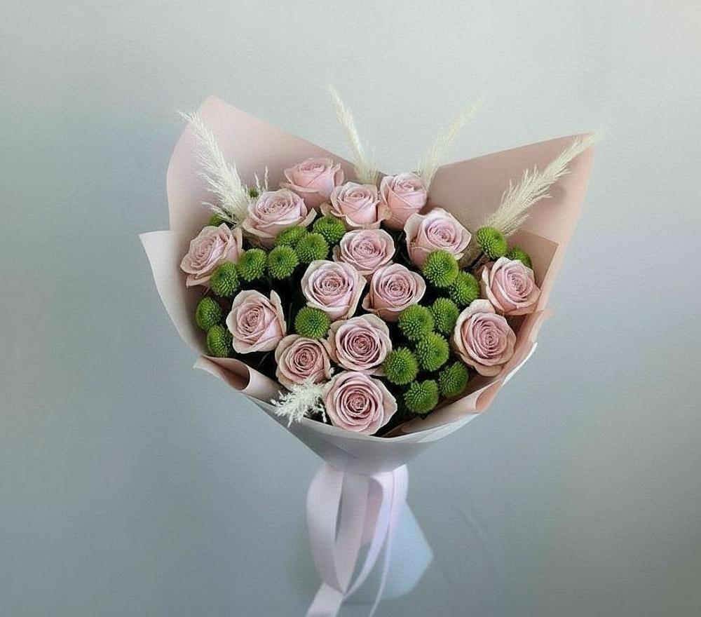 Букет цветов из: Розы и Хризантемы в Старое Шайгово