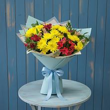 Букет цветов из:  Альстромерии и Хризантемы в Старое Шайгово