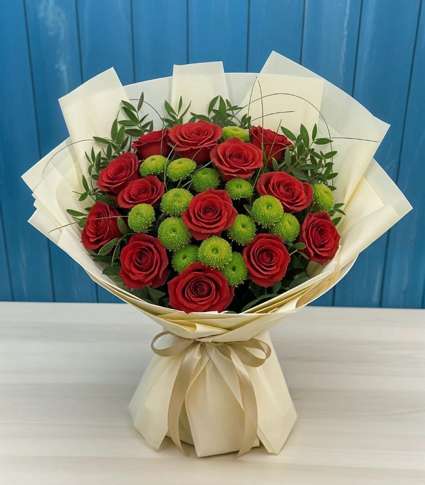 Букет цветов из: Розы и Хризантемы в Старое Шайгово